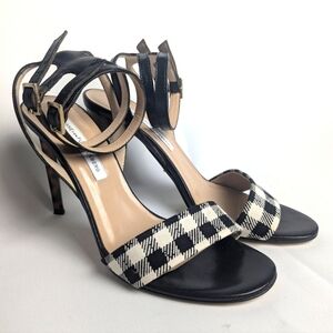 DIANE von Furstenberg Heel Women Sandals Size 6 Made In Italy Leopard And Plaid